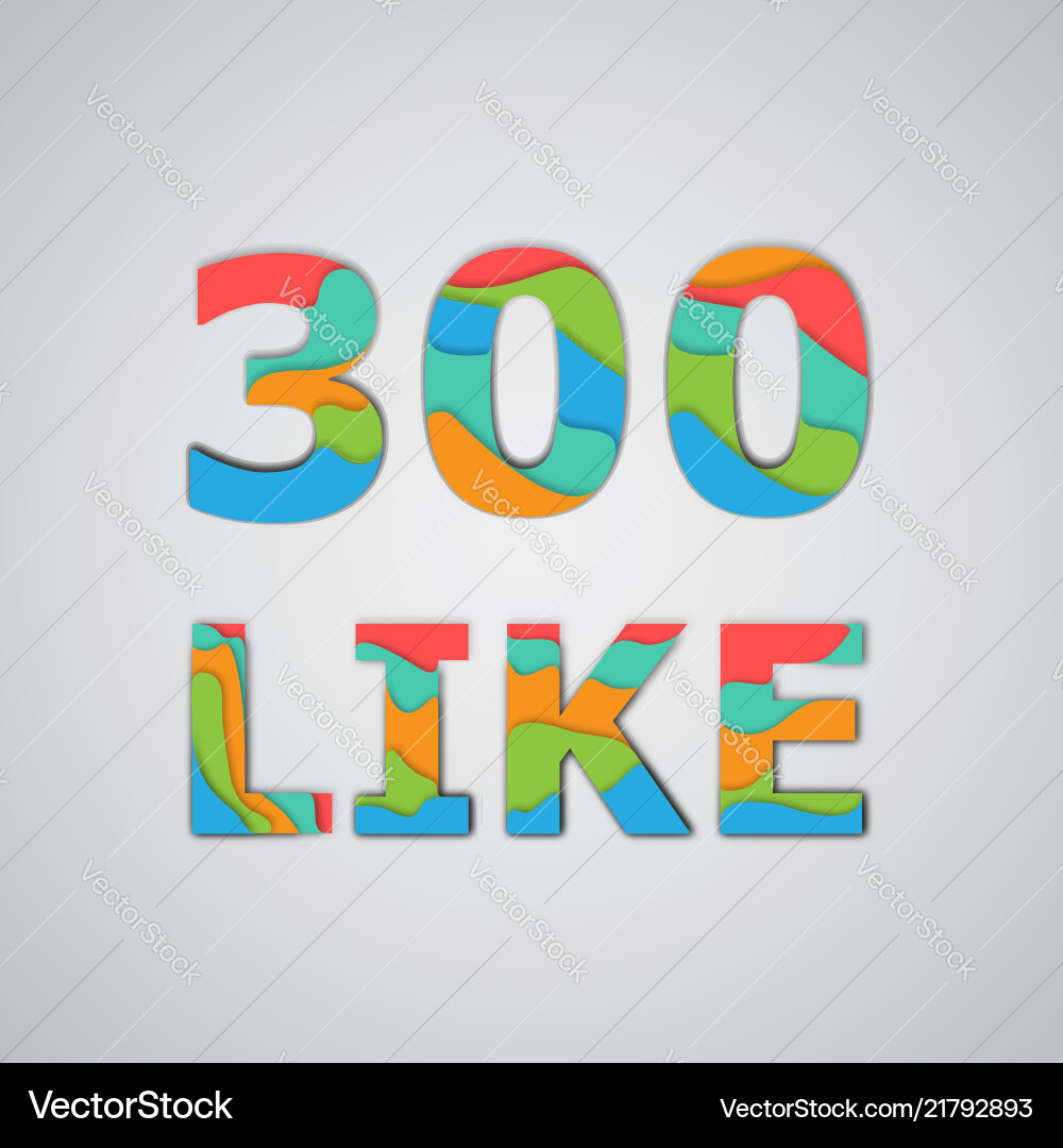 A number of likes made by colorful layered vector image