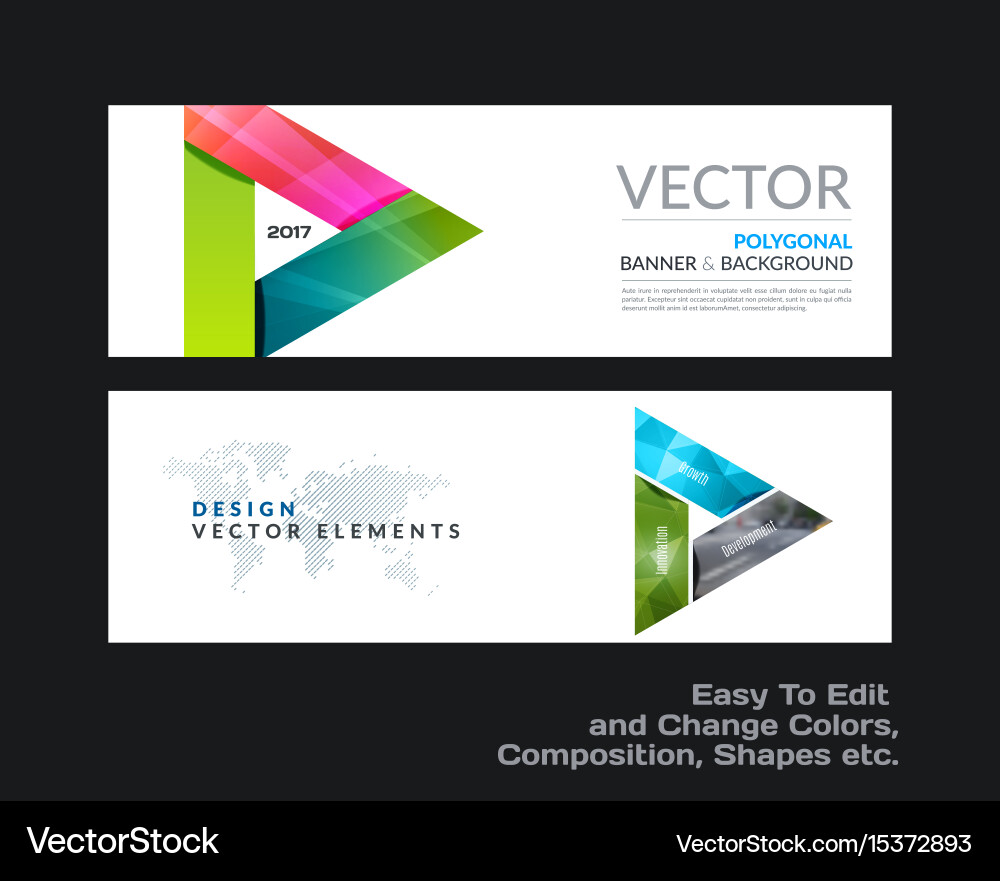 Abstract set of modern horizontal website Vector Image