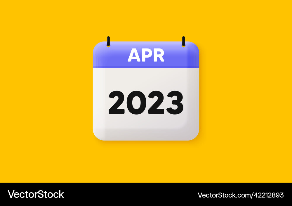 April month icon event schedule apr date Vector Image