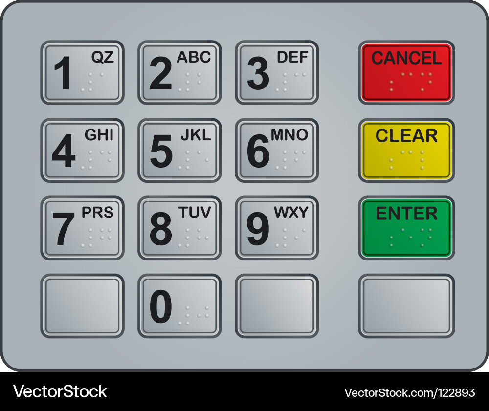 ATM Keypad Display vector image
