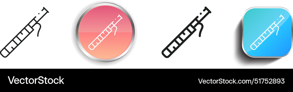 Bassoon icon thin linear regular and button style vector image
