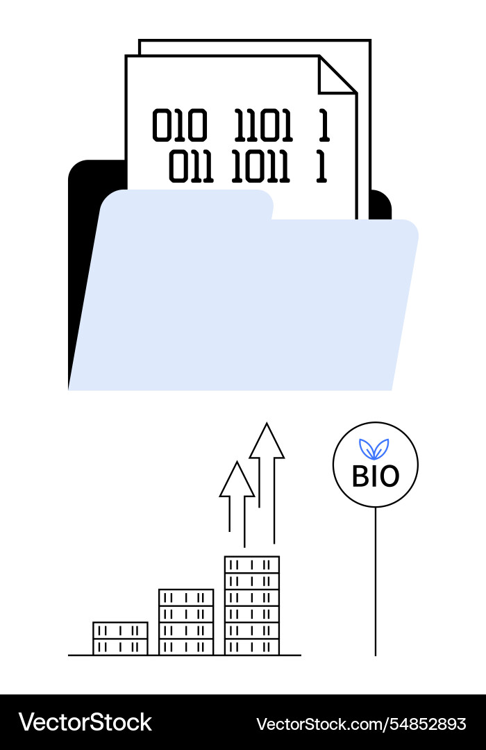 Binärdaten im Ordner aufsteigender Balkendiagramm Binärdaten im Ordner aufsteigender Balkendiagramm vektorbild