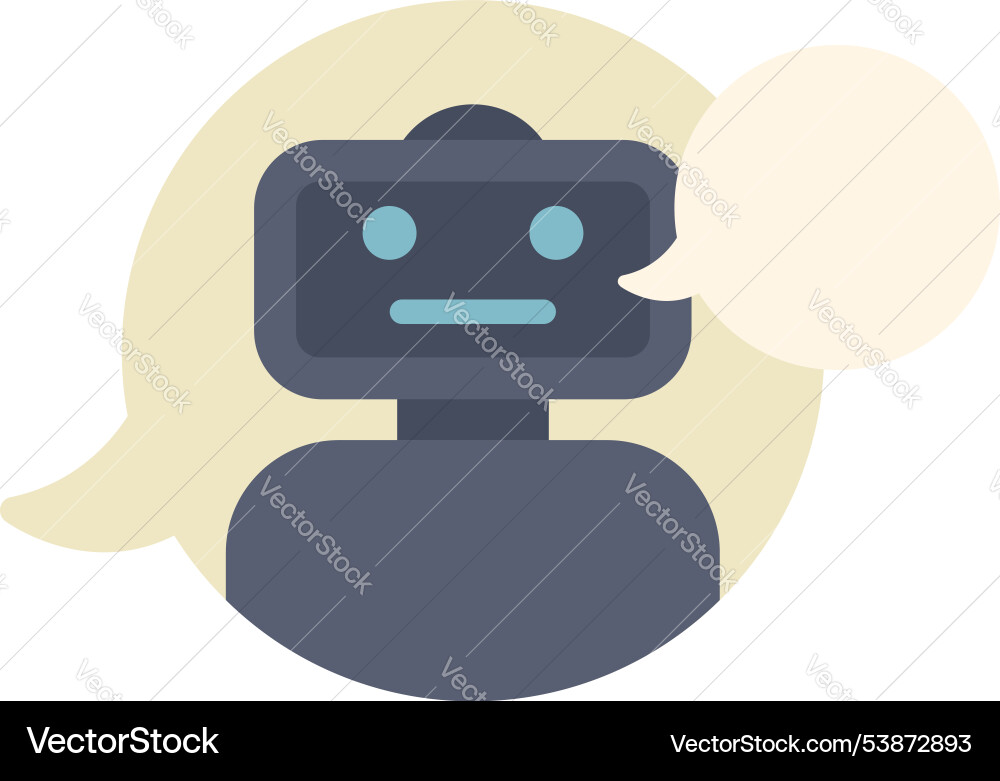 Chatbot giving answer inside speech bubble Vector Image