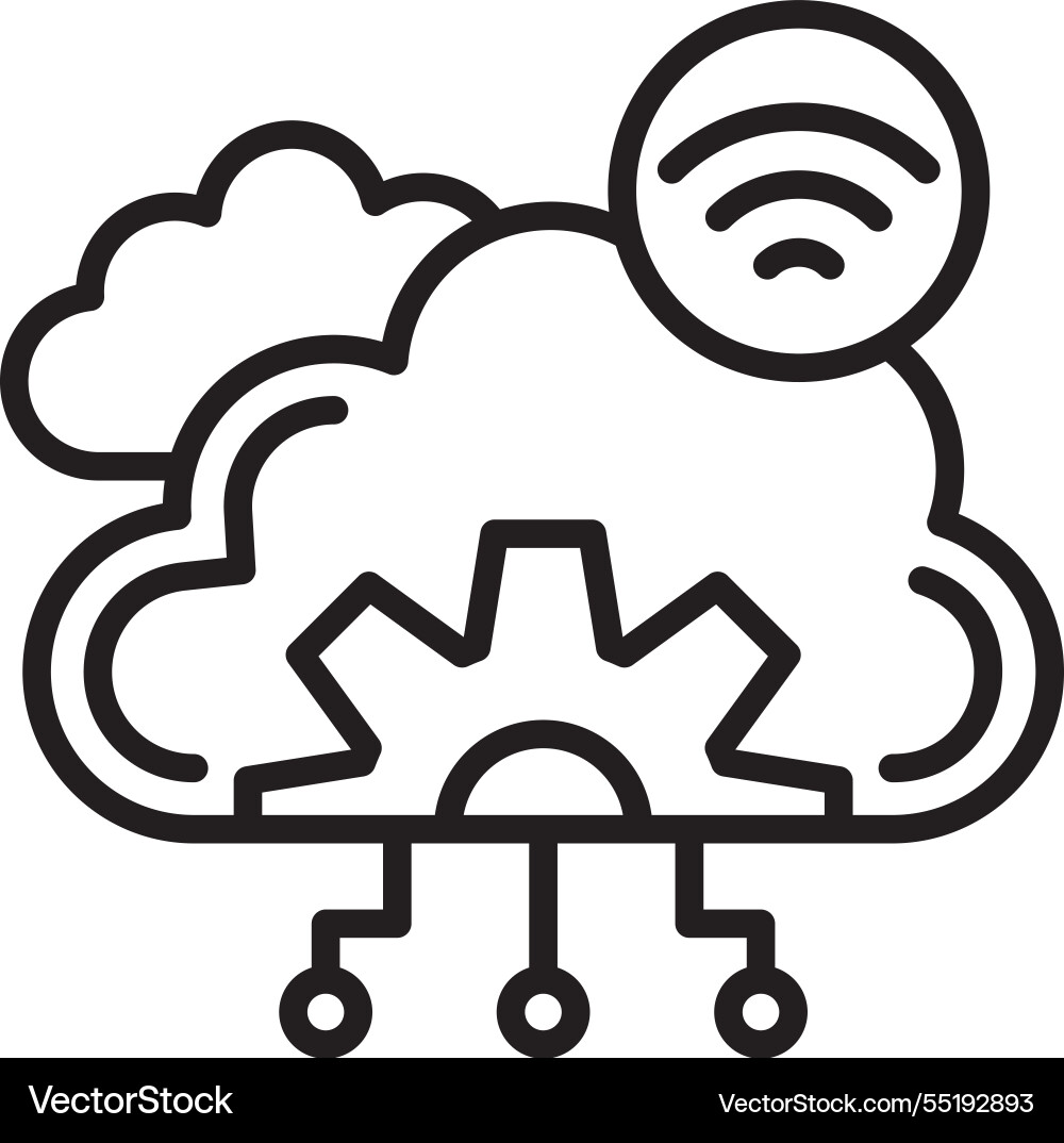 Cloud computing line icon design vector image