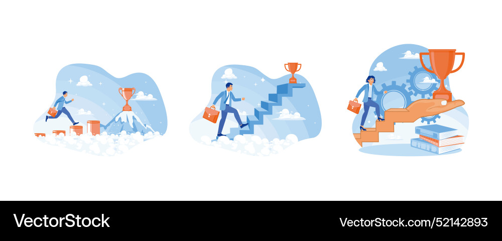 Creating a business for success the man Royalty Free Vector