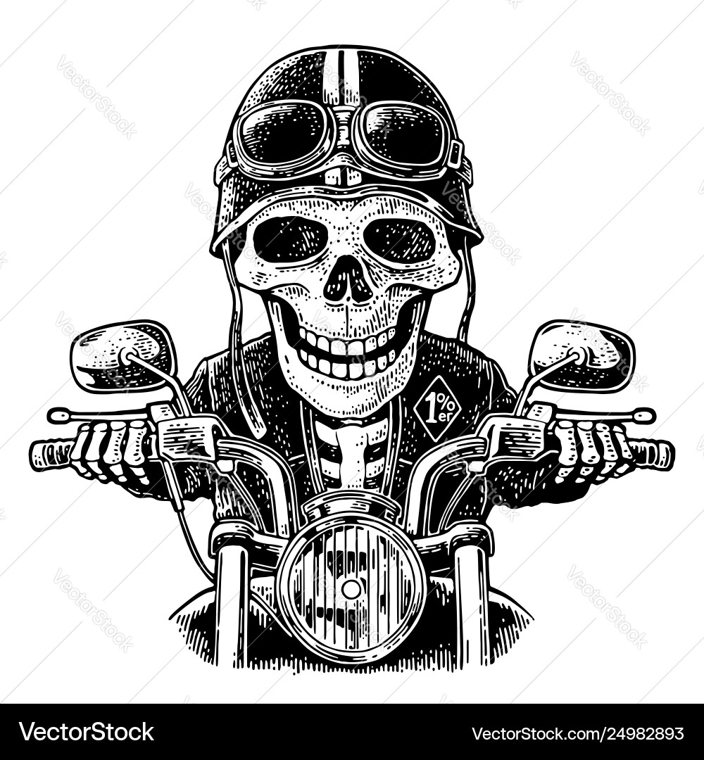 Day of the Dead Skeleton Rider Vector Image