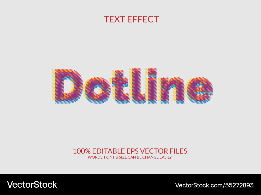 Dotline editable text effect vector image