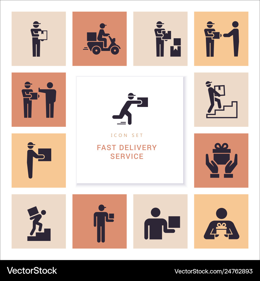 Fast delivery logistic icons big set in flat style vector image