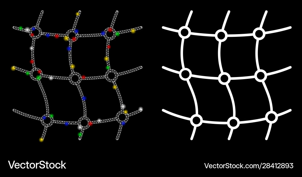 Flare mesh 2d net icon with spots Flare mesh 2d net icon with spots vector image