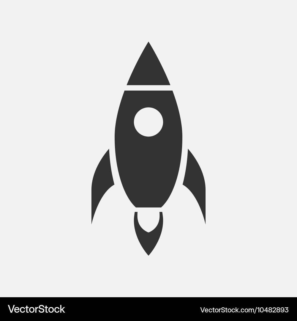 Flat Rocket Icon Vector Image