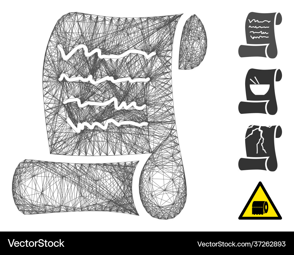 Hatched script roll mesh Hatched script roll mesh vector image