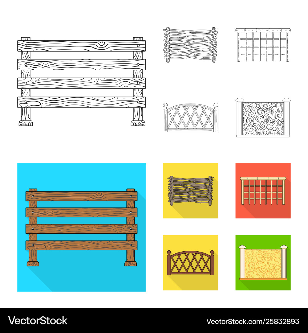 Isolated object gate and fence logo collection Vector Image