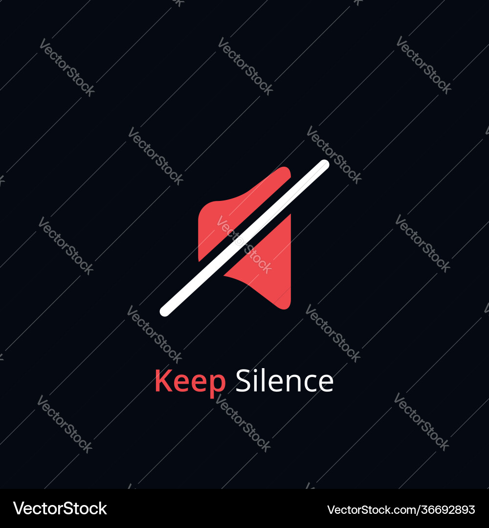 Keep silence symbol silent mode concept vector image