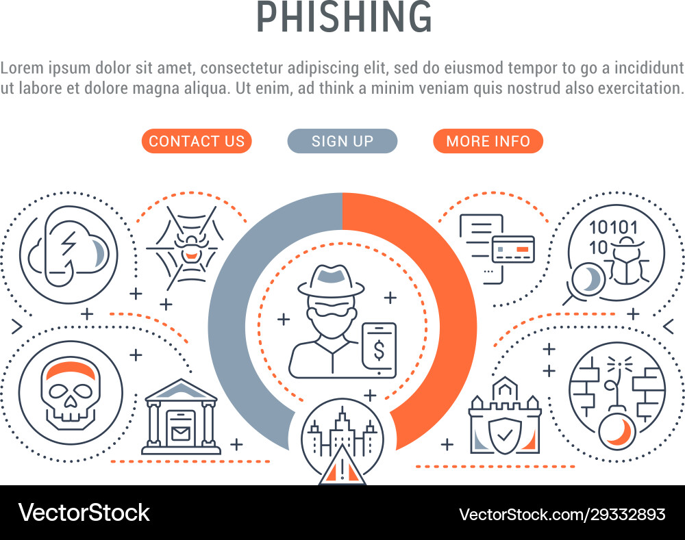 Linear phishing Royalty Free Vector Image - VectorStock