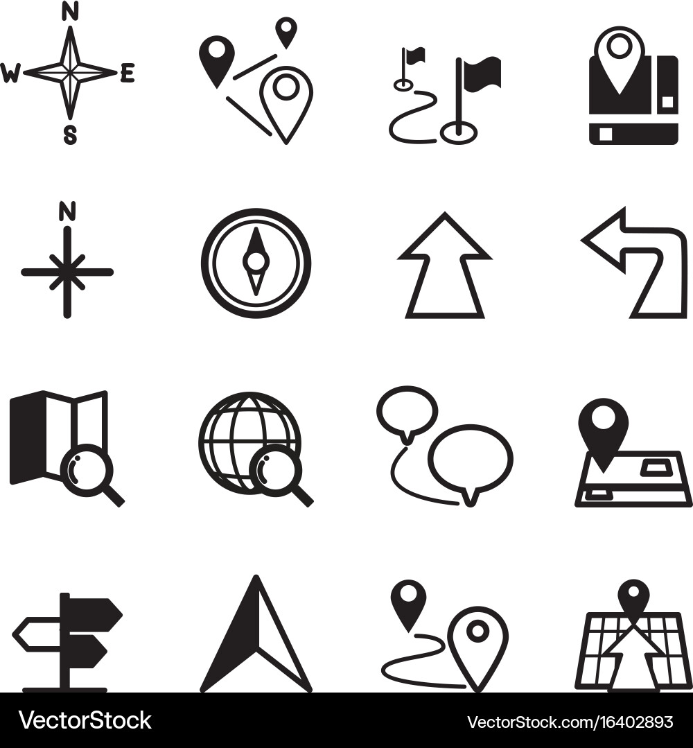 Navigation Icons - Route Finder vector image