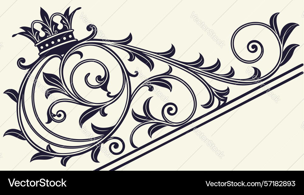 Ornate architectural finial with scrolls design Vector Image