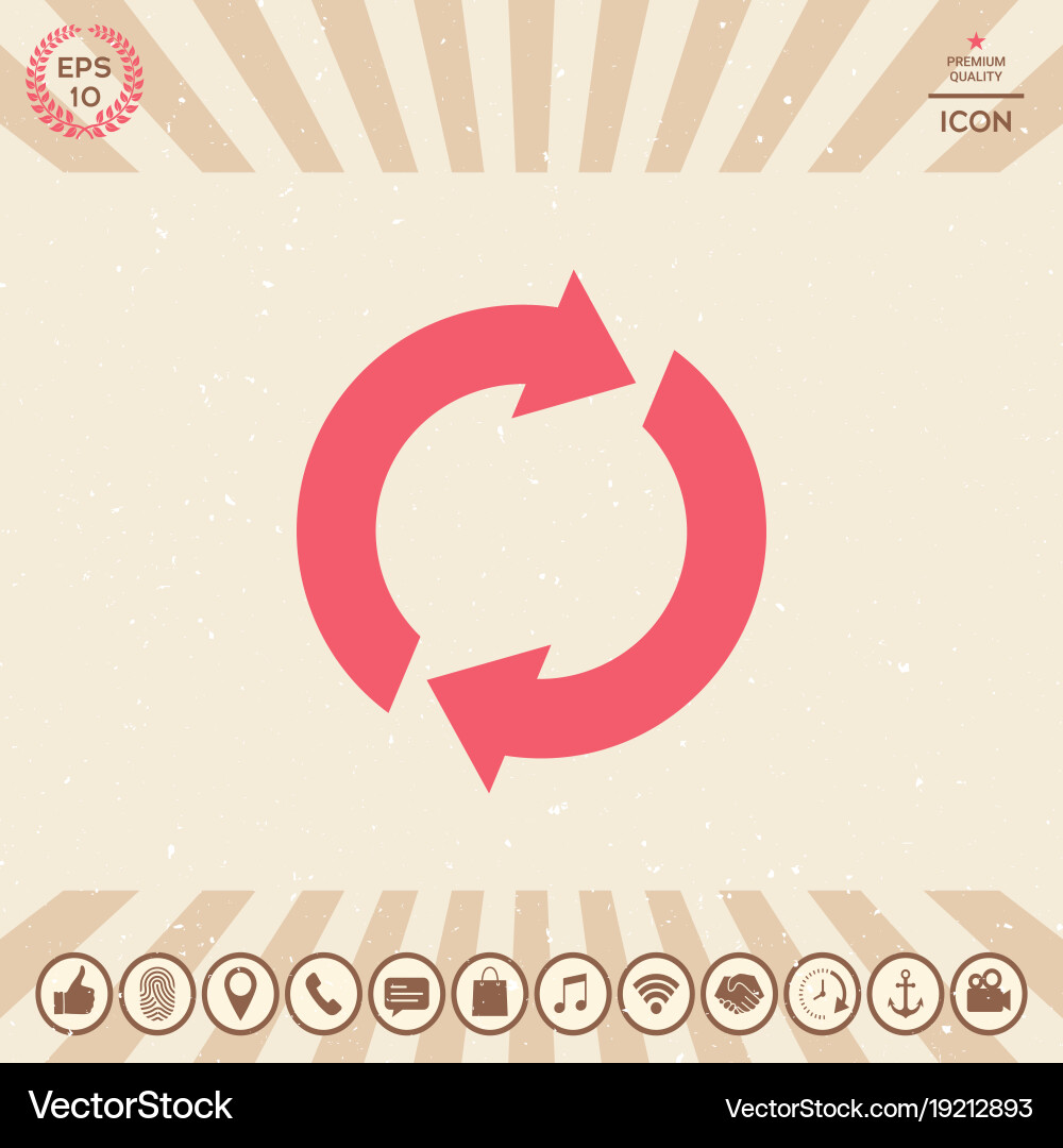 Reset button reload arrows vector image