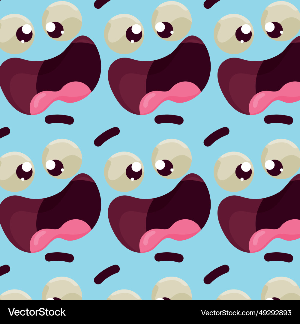 Seamless pattern background with facial expression vector image
