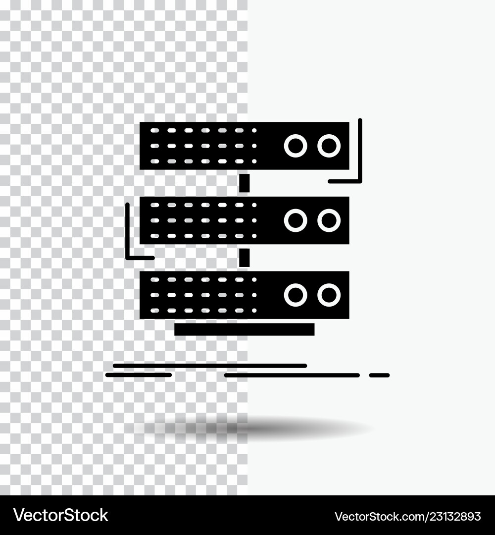 Server storage rack database data glyph icon Server storage rack database data glyph icon vector image