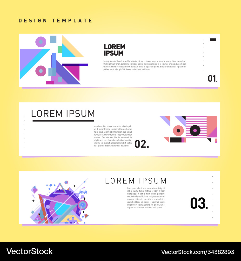 Set abstract banner web design template retro Vector Image