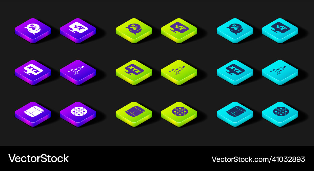 Set geometric figure xyz coordinate system Set geometric figure xyz coordinate system vector image