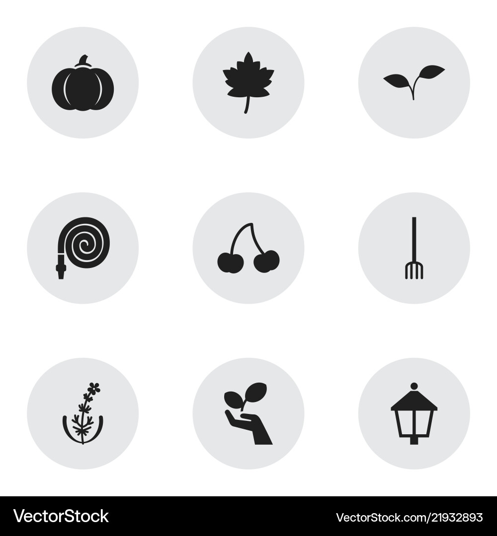 Set of 9 editable gardening icons includes Set of 9 editable gardening icons includes vector image
