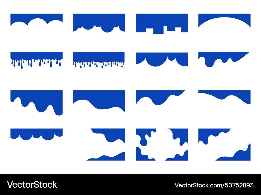 Set of blue separators shapes and frame Set of blue separators shapes and frame vector image