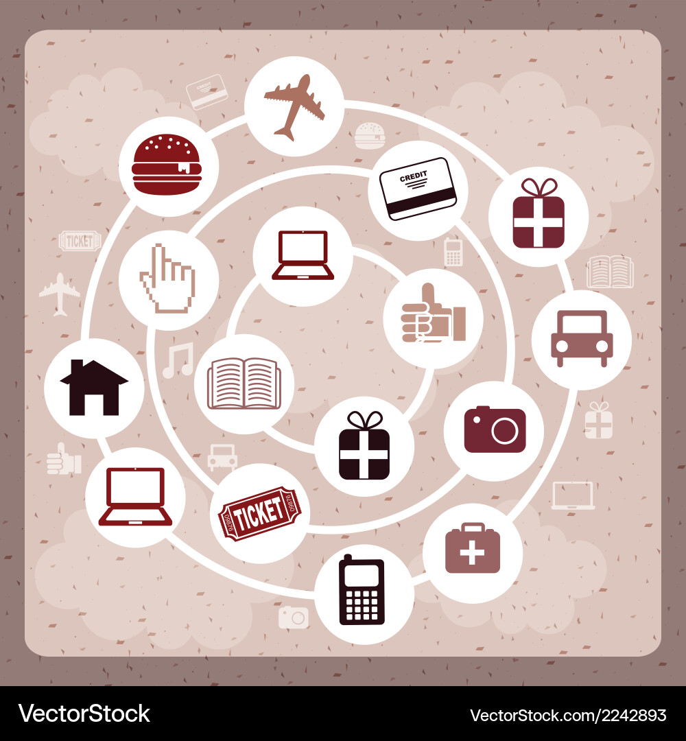 Shopping design over pattern background vector image