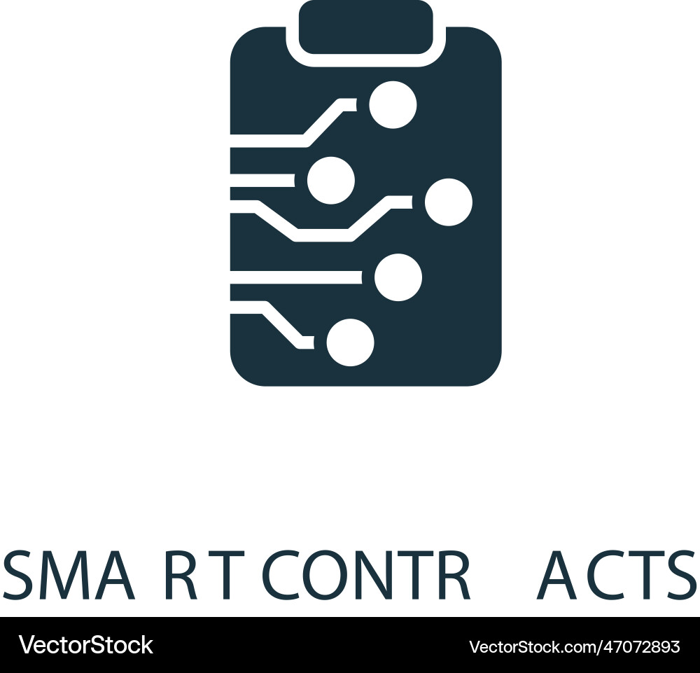 Smart contracts icon monochrome simple sign from Smart contracts icon monochrome simple sign from vector image