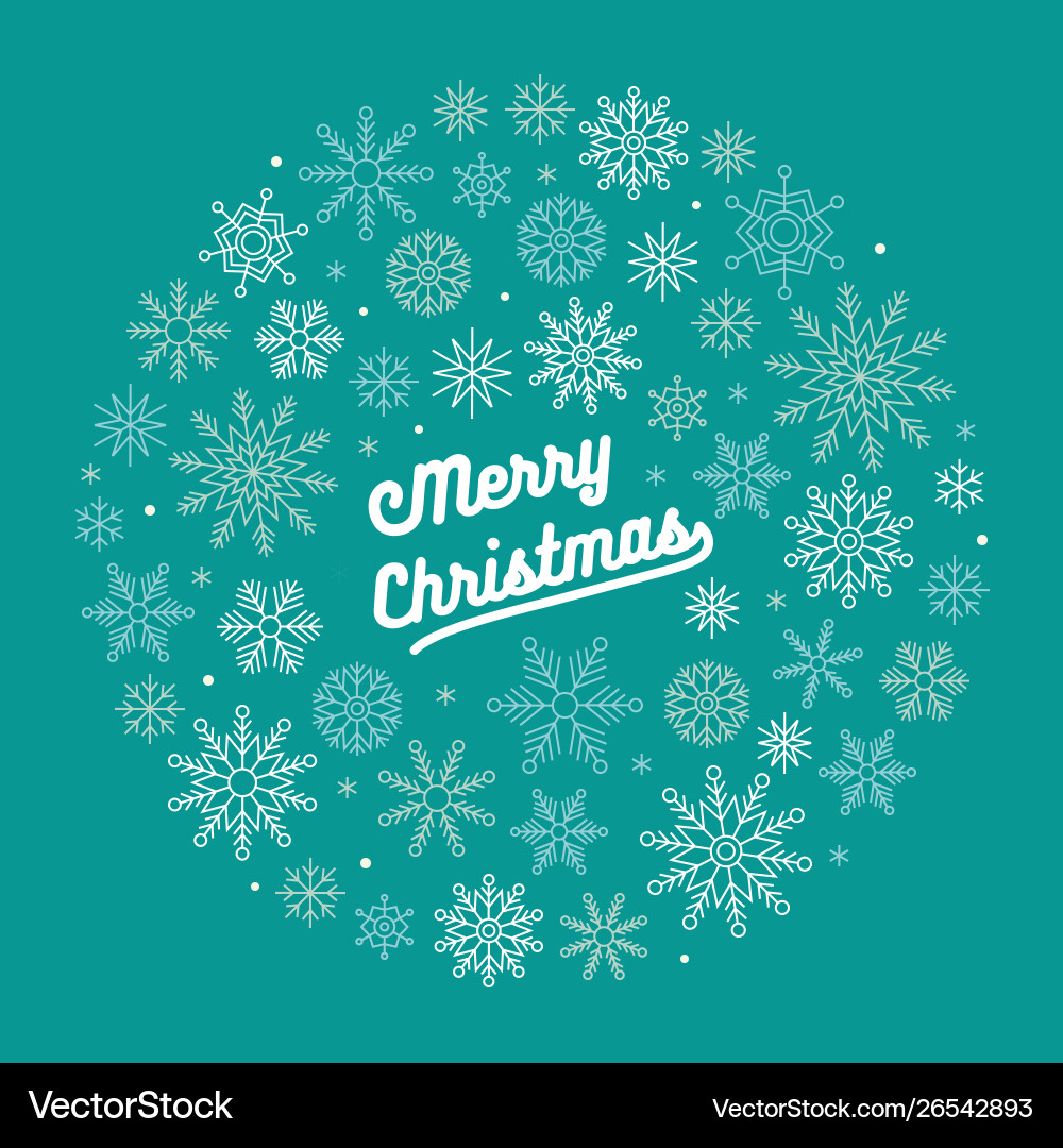 Snowflakes arrange as circle shape flat design Vector Image