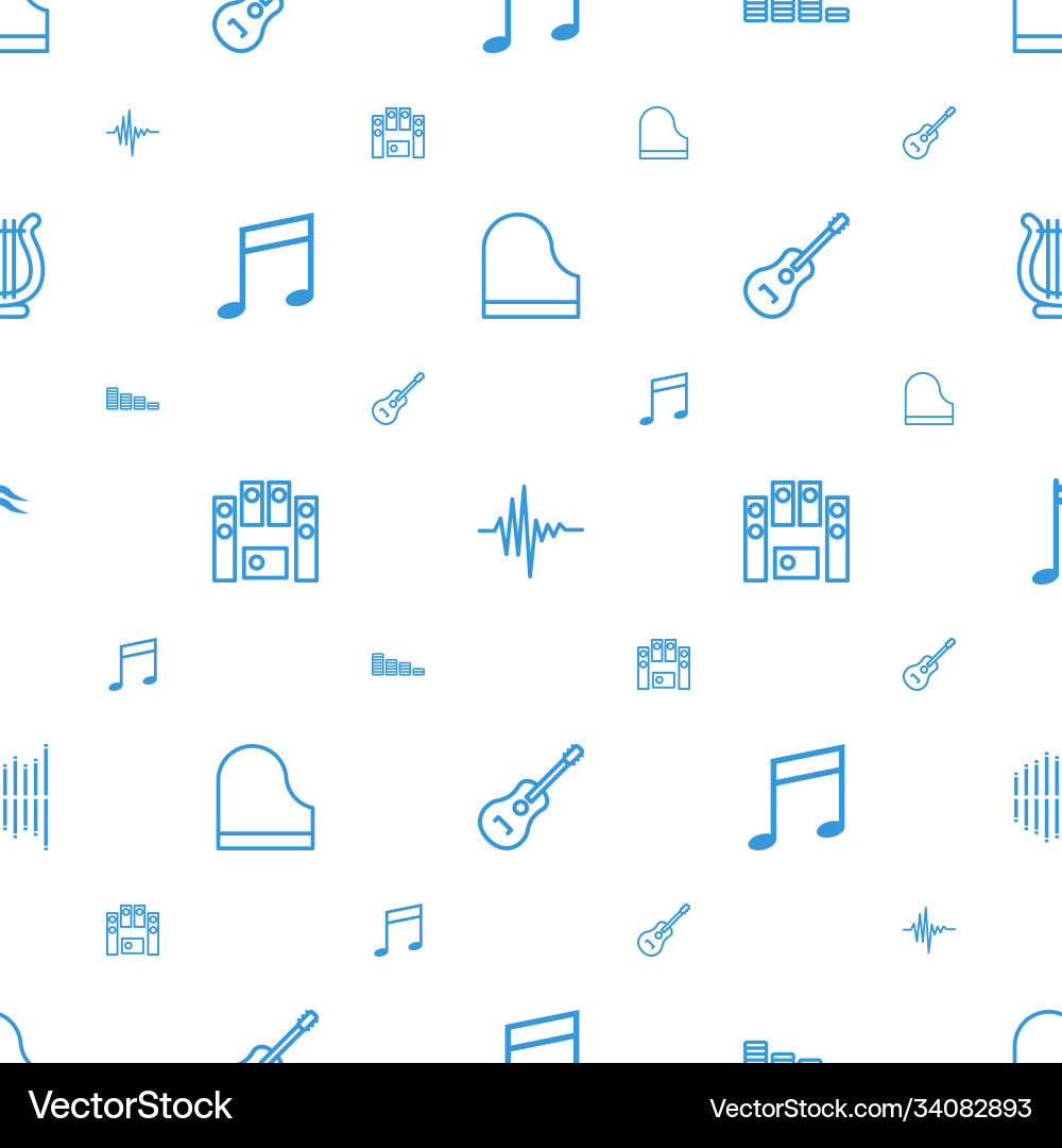 Sound icons pattern seamless white background vector image