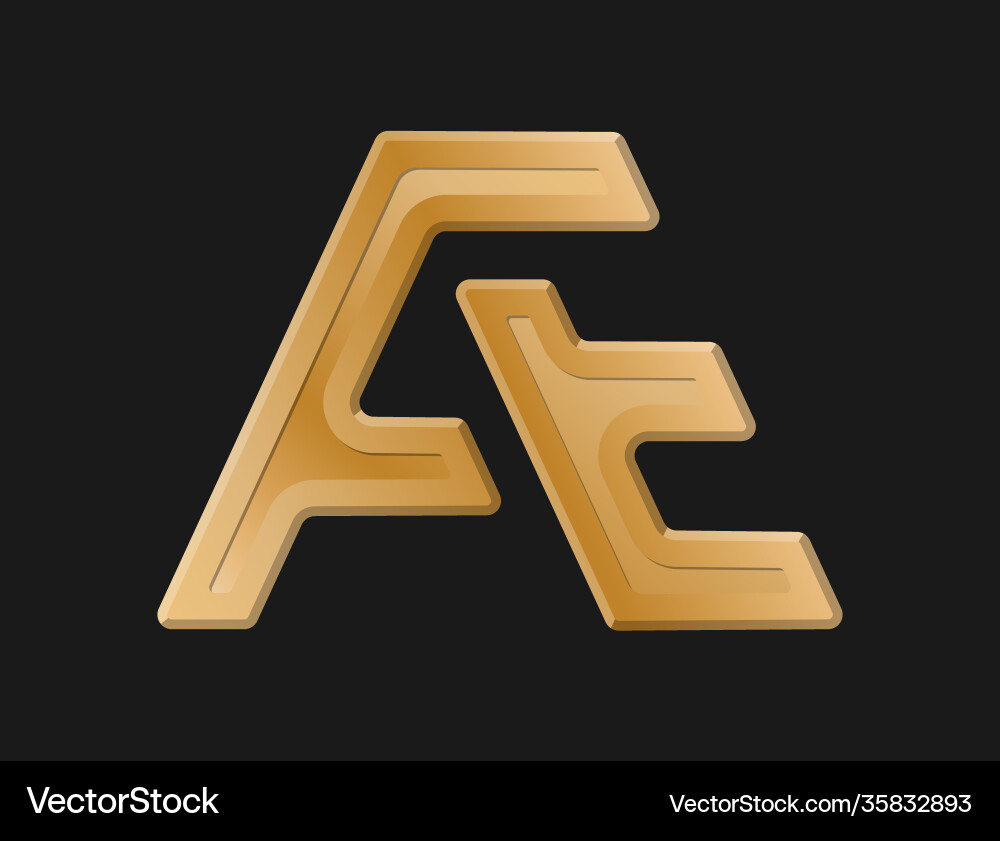 Stylized lowercase letters a and e connected Stylized lowercase letters a and e connected vector image