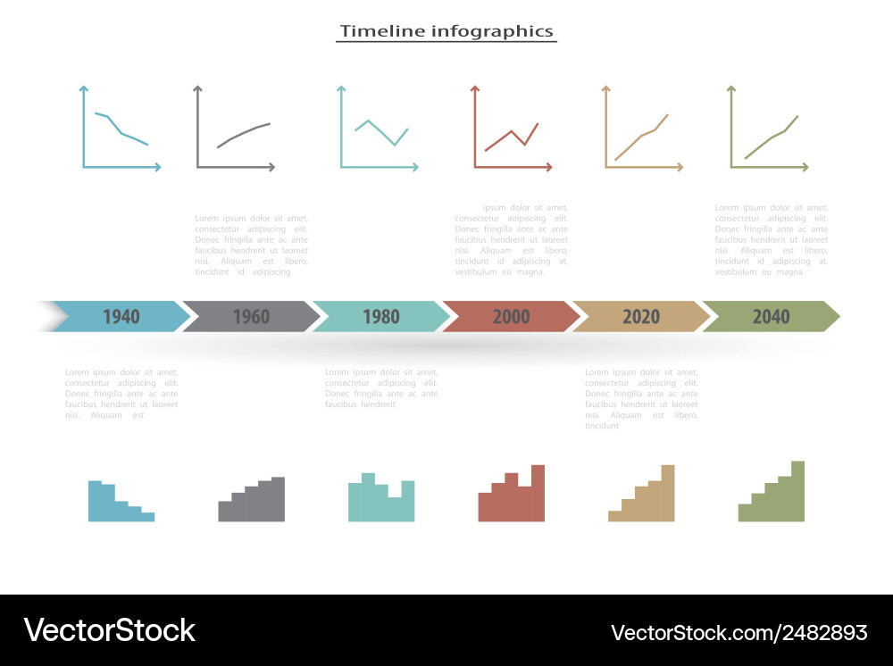 Timeline Charts and Graphs vector image