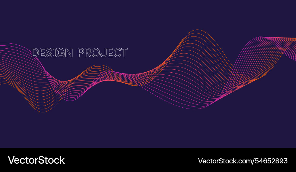 Wavy wriggling lines on a dark background vector image