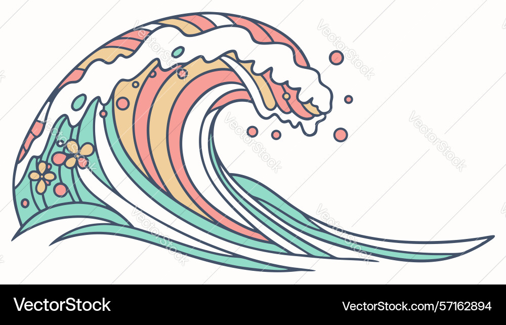 Abstract ocean wave with dynamic motion design vector image