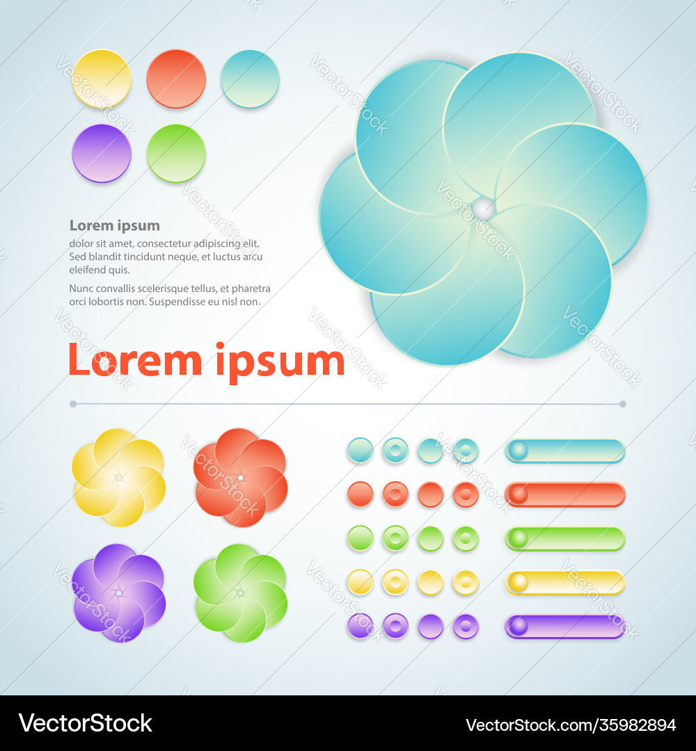 Abstract web ui elements vector image
