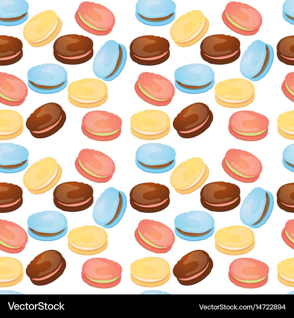 Appetizing pattern with macaroons vector image