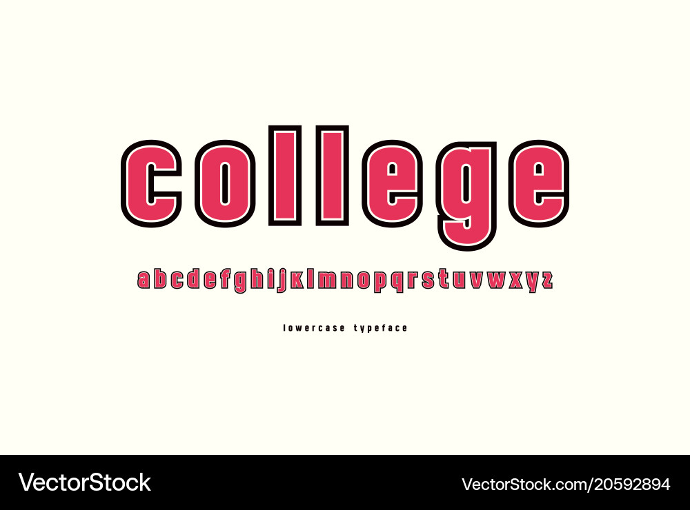 Bold Contoured Lettering Font Vector Image