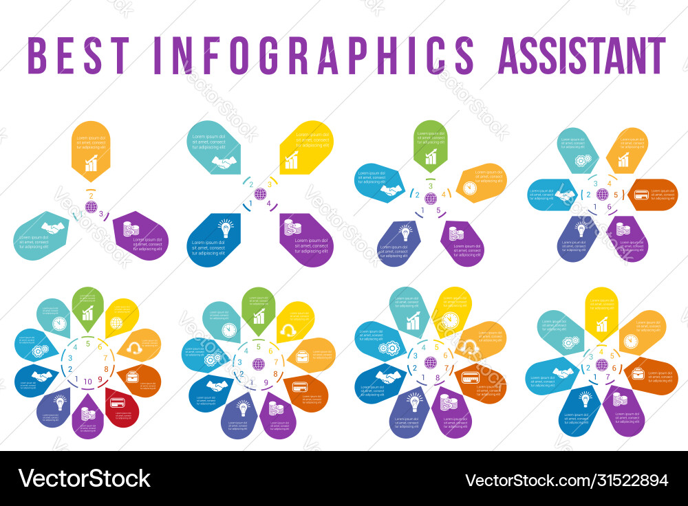 Color arrows arranged in circle pointing inside Color arrows arranged in circle pointing inside vector image