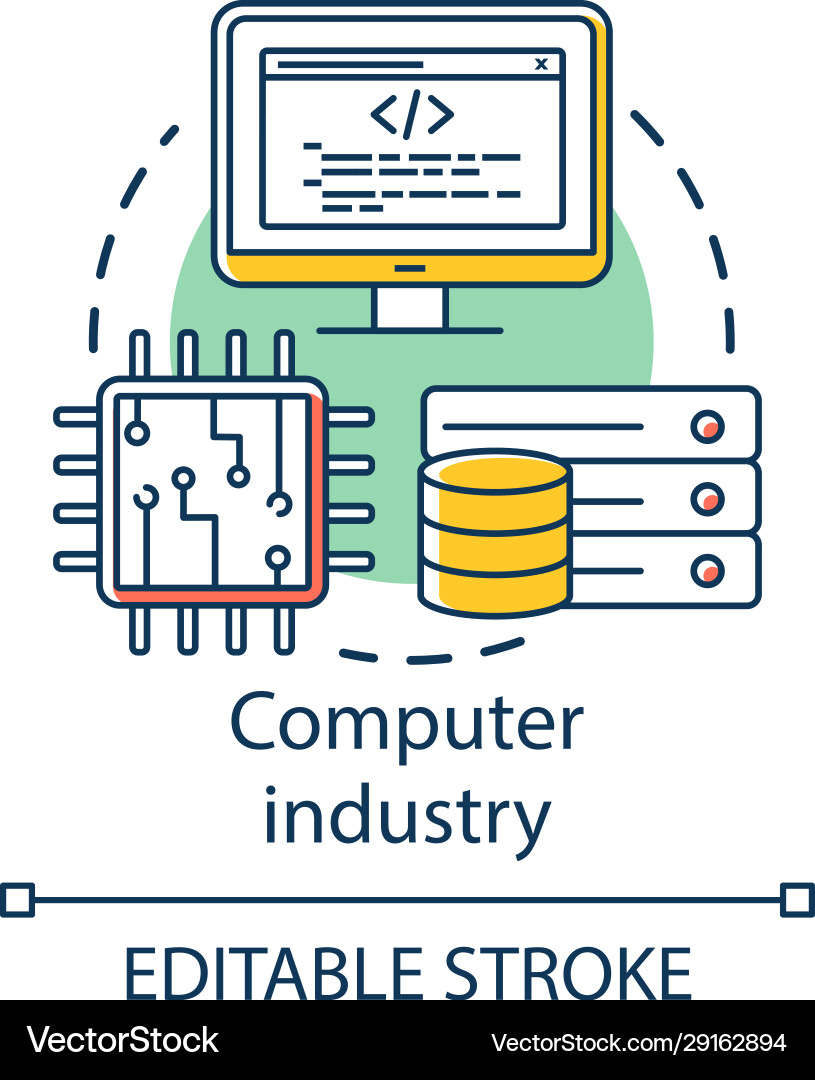 Computer Hardware & Software Icon vector image