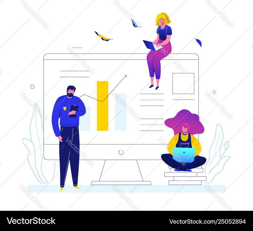 Data analysis - flat design style colorful Data analysis - flat design style colorful vector image