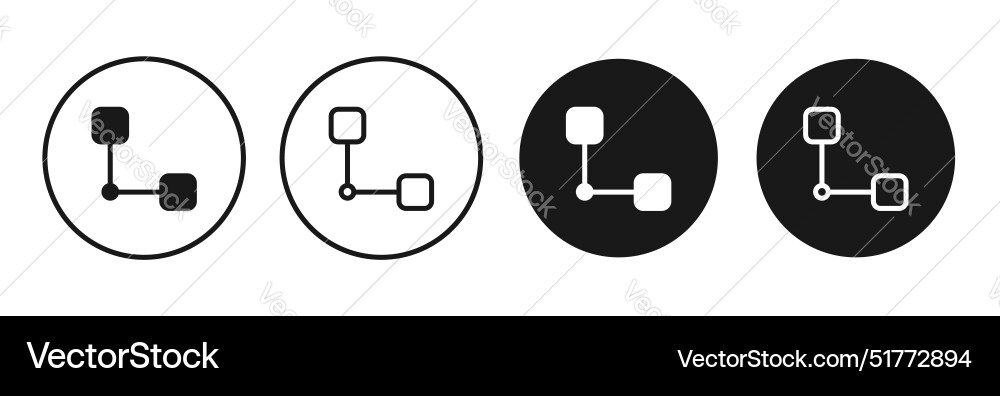 Diagram nested line icon set Royalty Free Vector Image