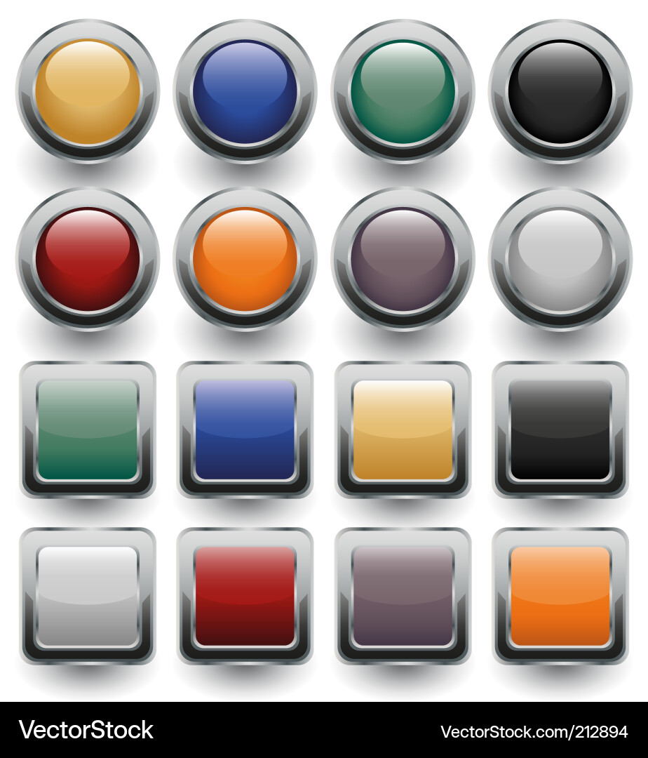 Glossy Button Set vector image
