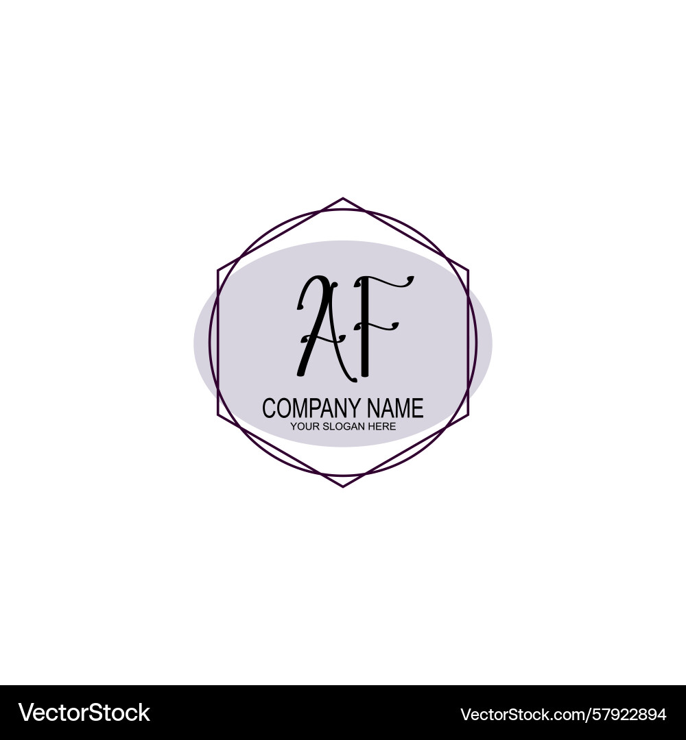 Handwriting logo concepts with initial af Handwriting logo concepts with initial af Vector Image