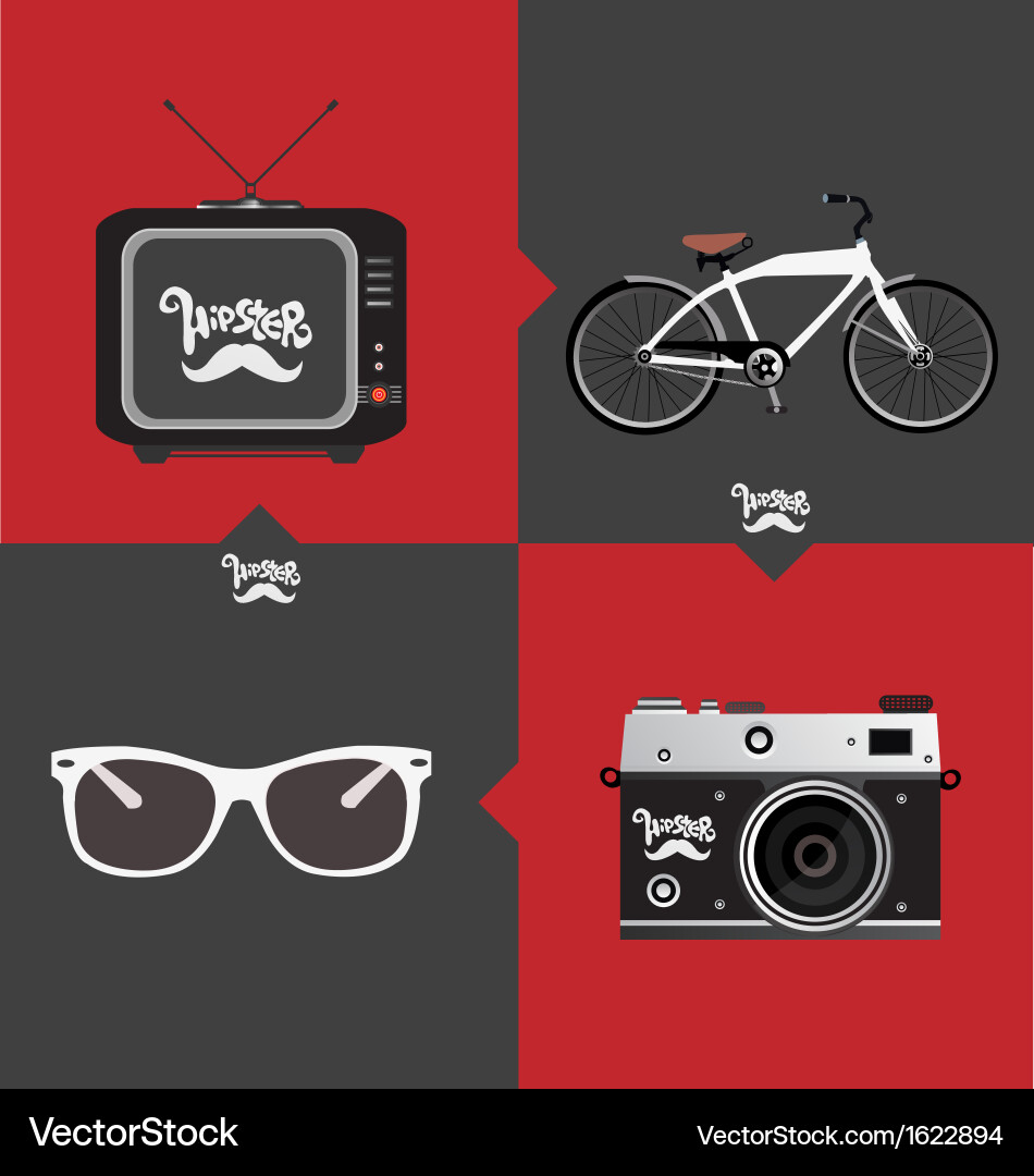Hipster objects vector image