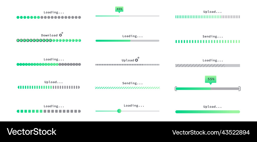 Loading Progress Bar Set vector image