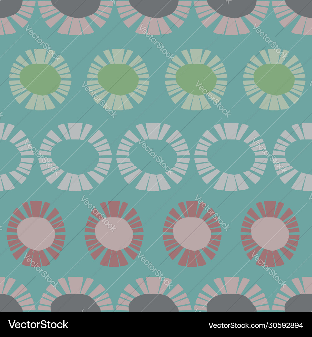 Retro color flower repeat pattern print background Vector Image