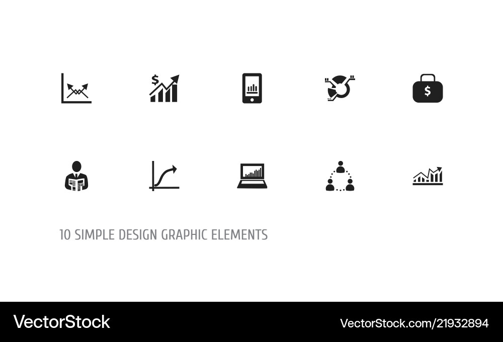 Set of 10 editable statistic icons includes Set of 10 editable statistic icons includes vector image