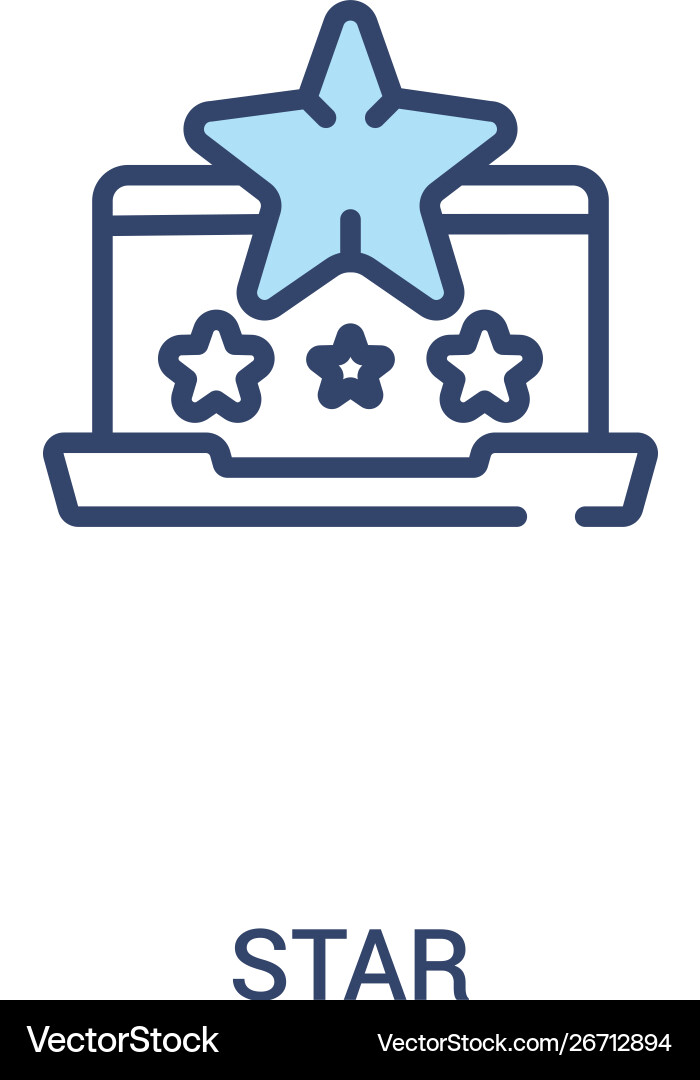 Star concept 2 colored icon simple line element Vector Image