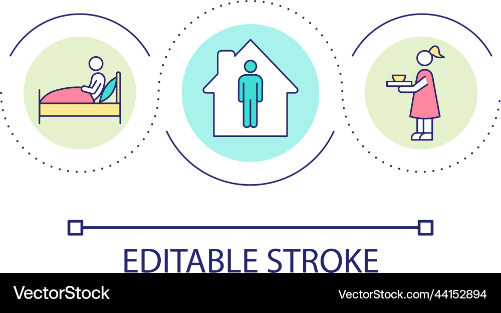 Stay home while getting sick loop concept icon Stay home while getting sick loop concept icon vector image
